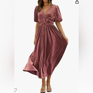 Rose pink velvet dress. Brand new